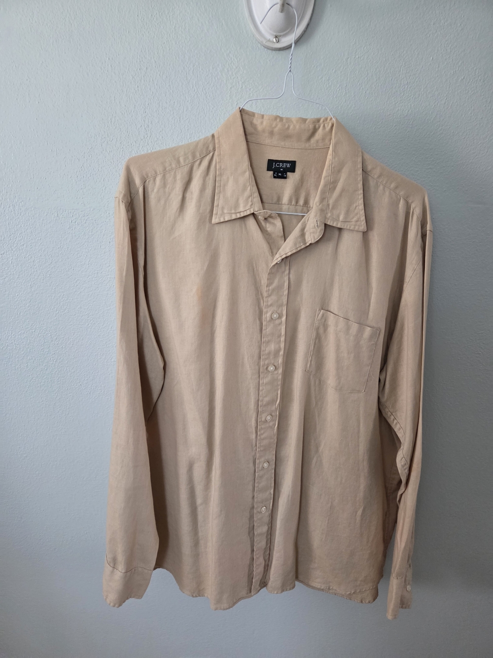 J. Crew Men’s Tan Long-Sleeve Button-Down Shirt